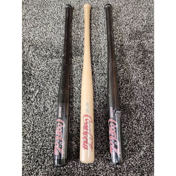3 mini Coca Cola bats #A92 - Picture 1 of 9